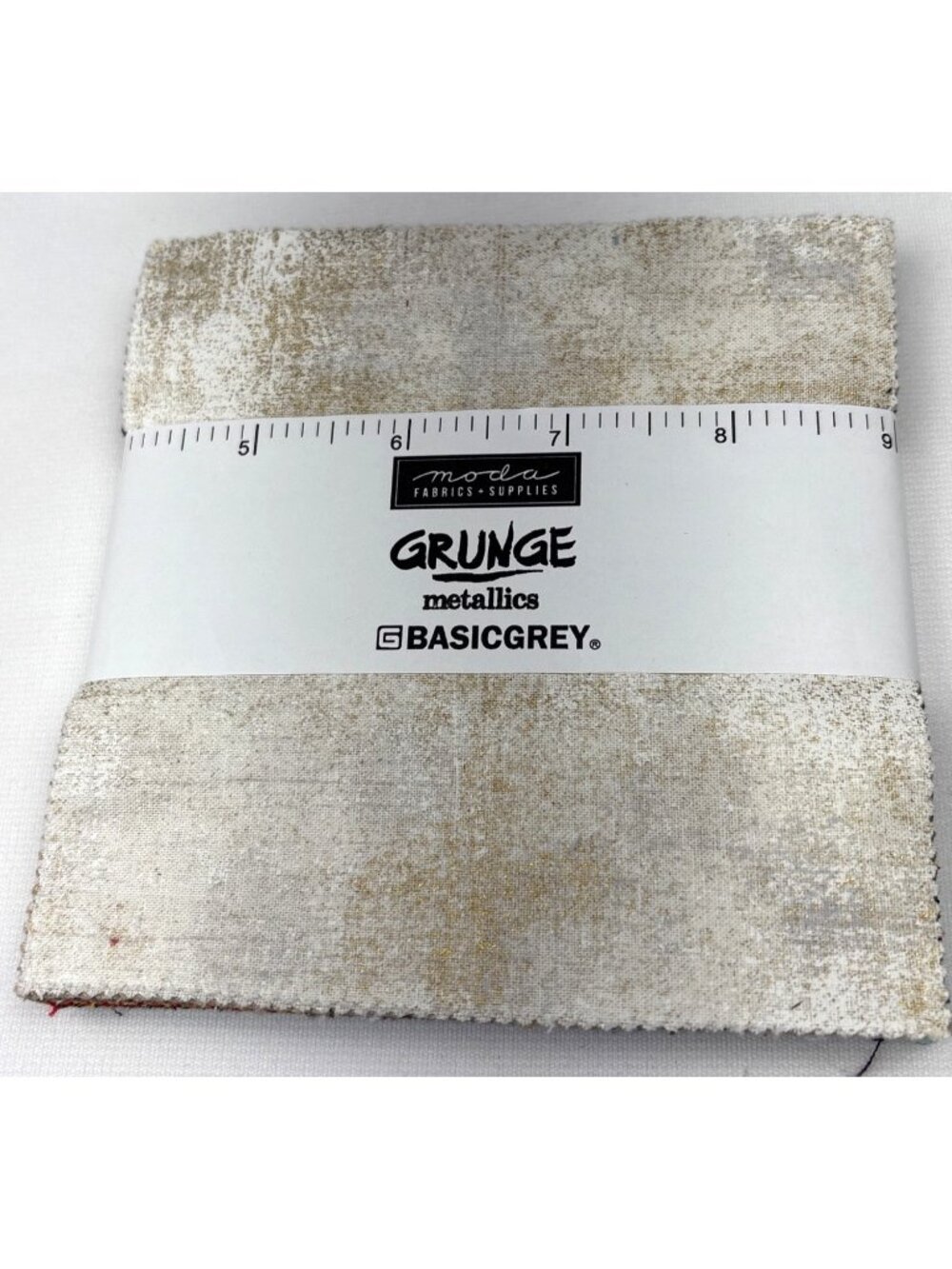 Grunge Metallics Charm Pack 5" Moda Cotton Basic Grey Quilting Fabric
